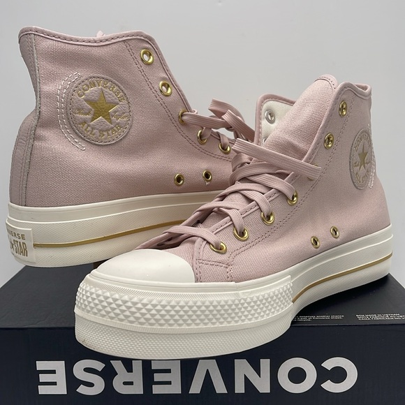 Converse WMNS CTAS LIFT HI
FLUSH STONE/EGRET/GOLD A10431C Platforms Sneakers - Picture 8 of 16